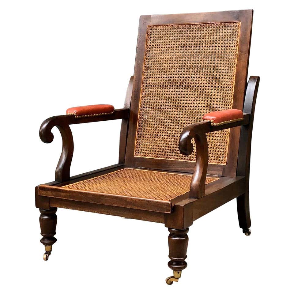 regency campaign mahogany library chair early 19th century