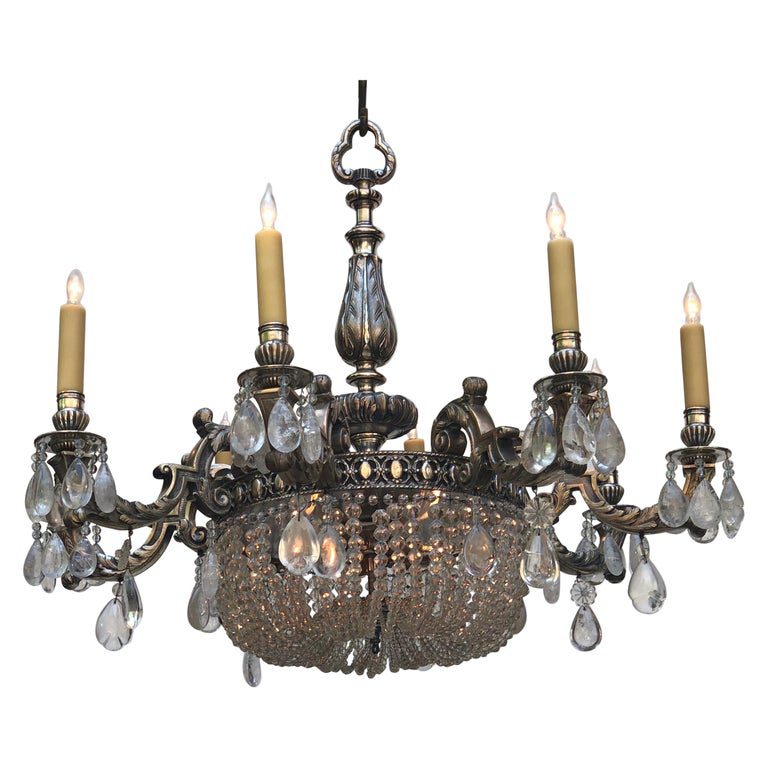 Antique bronze chandelier with crystals hotsell
